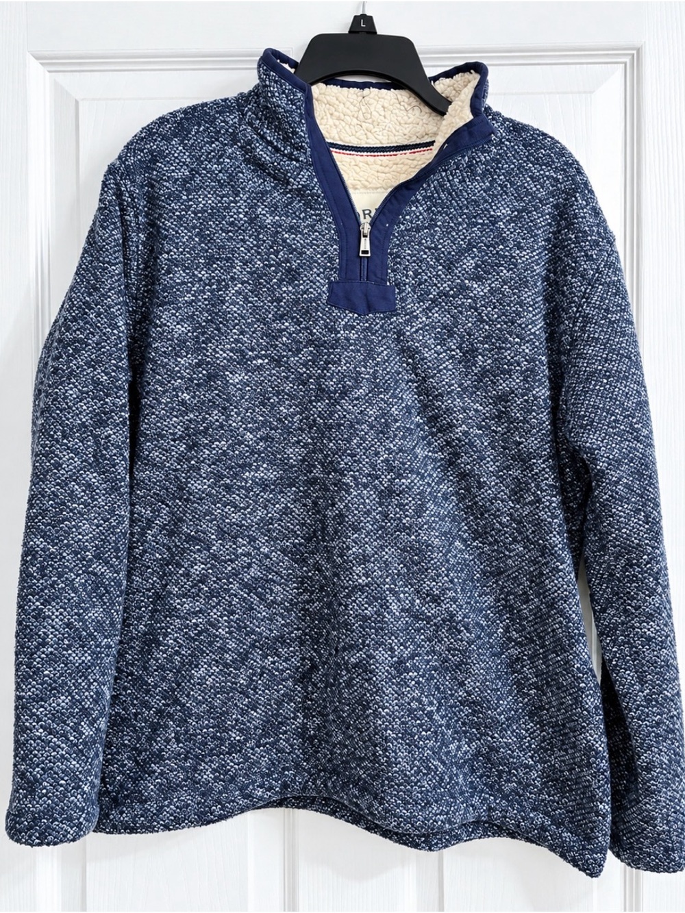 Orvis Blue Marled Quarter-Zip Sherpa Pullover